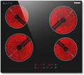Karinear Plaque Vitrocéramique 4 Feux 6000W – noir/rouge/gris