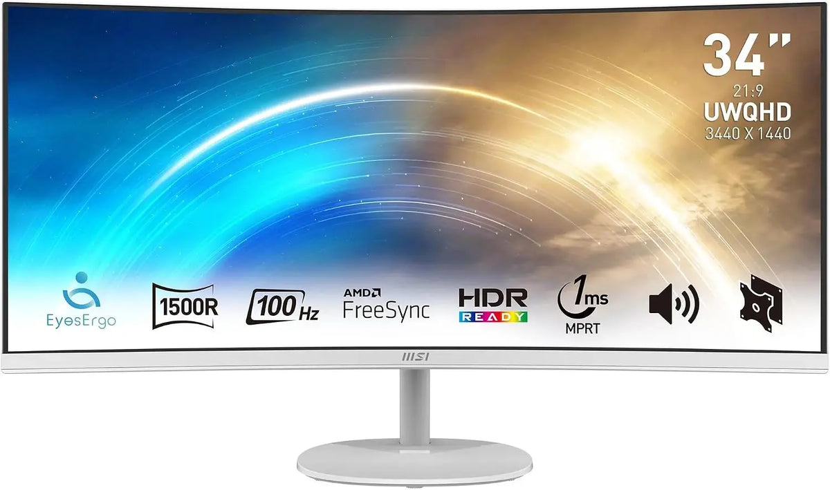 MSI Pro MP341CQW Écran Professionnel incurvé 34' UWQHD – 100 Hz, noir