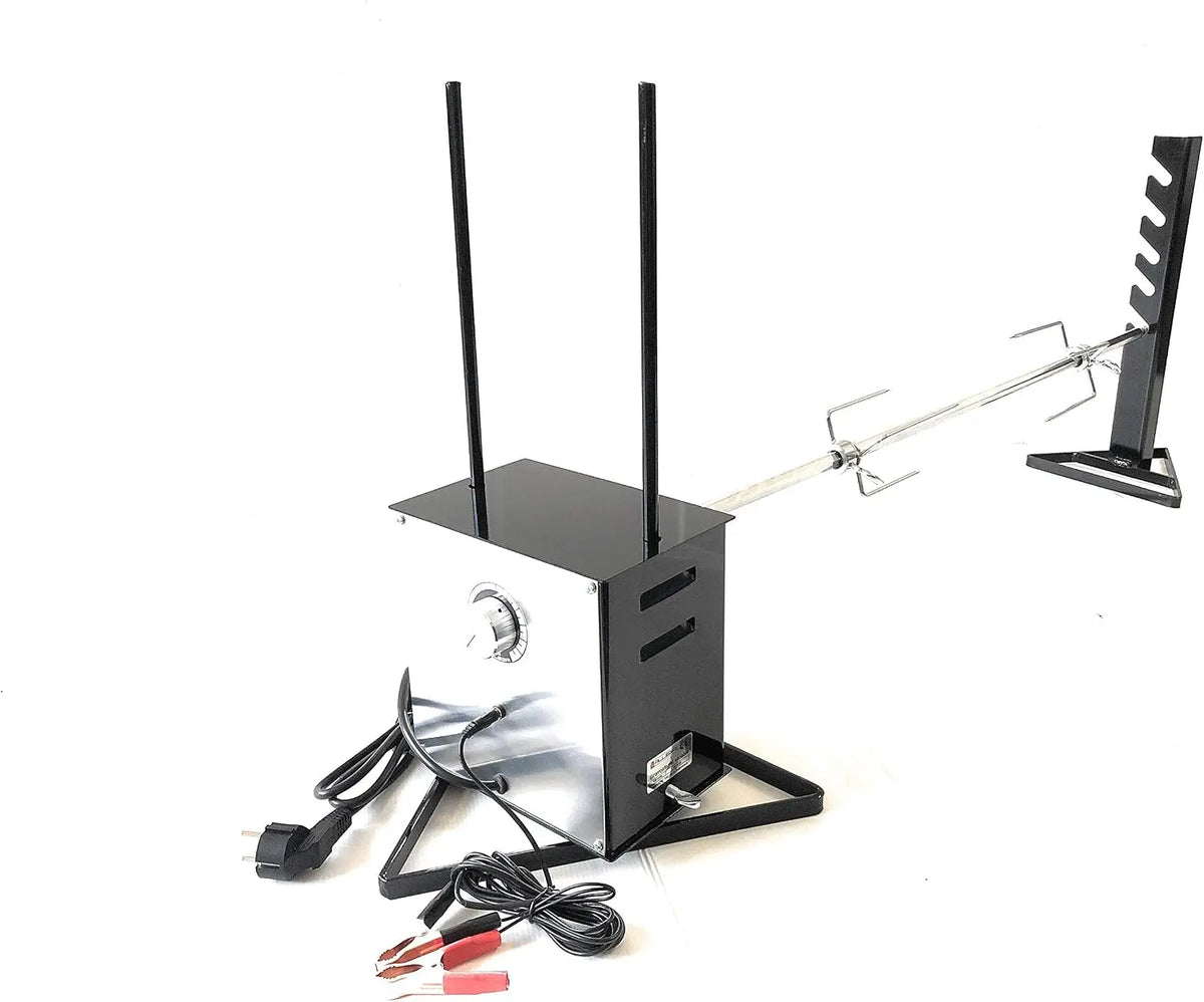 Tournebroche Double alimentation géant vitesse variable 12 – V/220, argenté