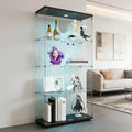 PerGar Vitrine sur pied en verre noir pour collection avec 2 portes et éclairage LED - Vitrine en verre – 164 x 80,5 x 36,5 cm