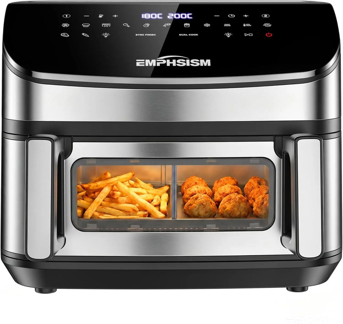 Air Fryer 12L 2 Compartiments - 2600W Friteuse à Air – gris/noir