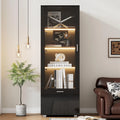 Merax Vitrine noire brillante avec portes en verre – 40 x 50 x 160 cm