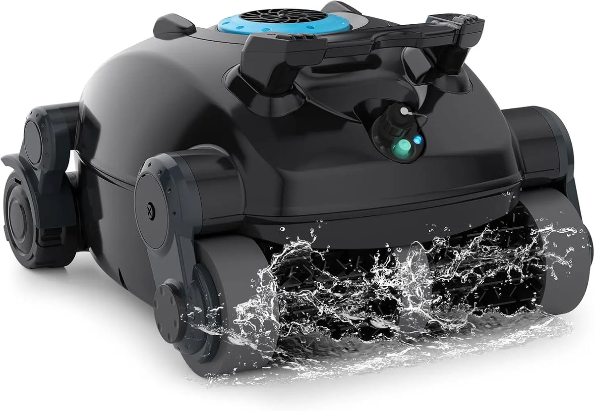 Aspirateur de piscine robotique sans fil pour piscines creusées – 50 W, 8 L, gris/noir