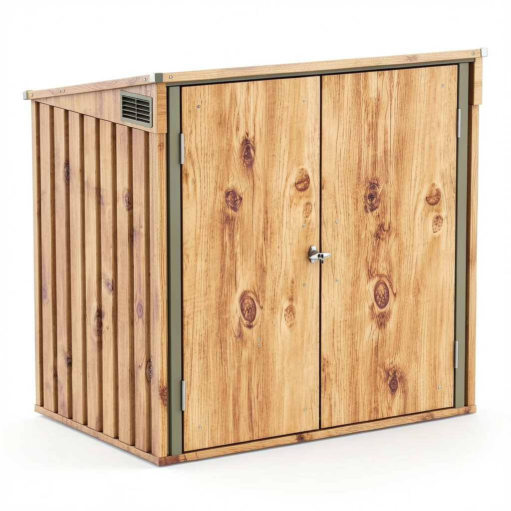 Abri de jardin, avec portes, en métal, 154 x 96 x 131 cm, pour le jardin