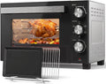 HOMCOM Mini-Four avec Broche Rotative 36L 1500 W Chaleur Tournante Argenté – 60 Hz