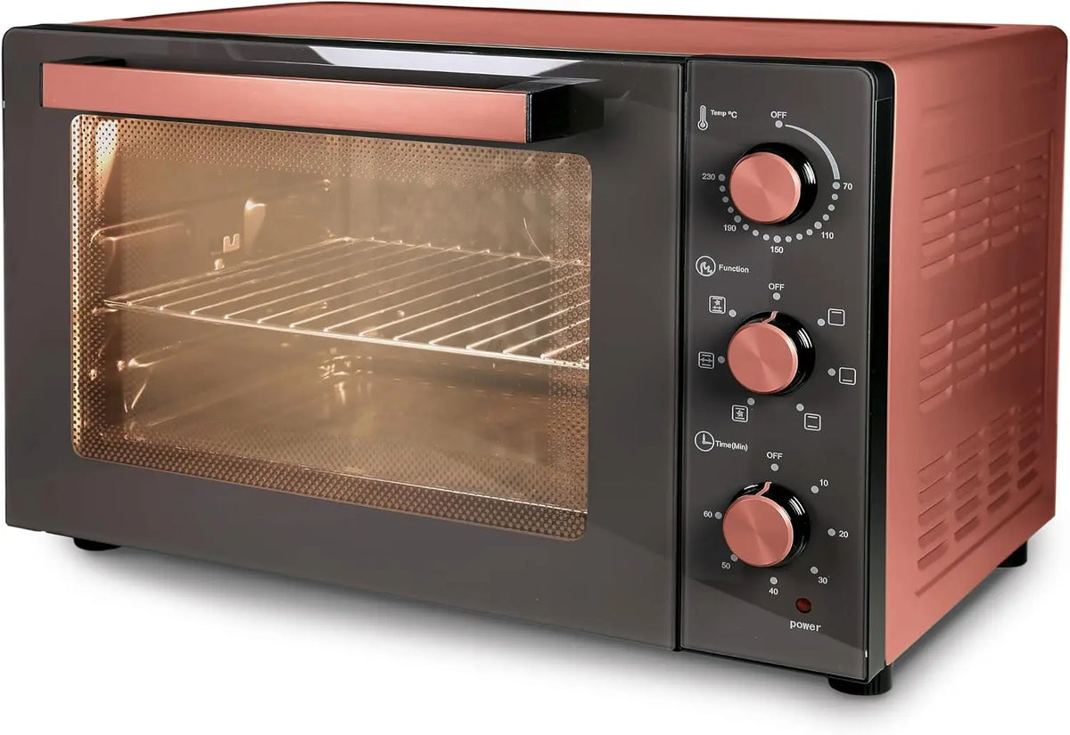 Tognana Iridea Four électrique ventilé avec parois intérieures en matériau antiadhésif – 1900 W, 60 litres, rouge