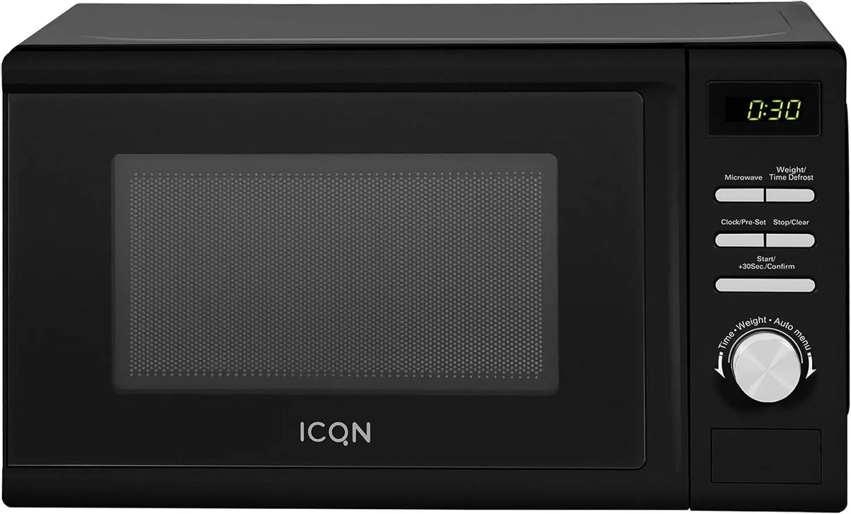 ICQN Micro-ondes solo four à micro-ondes – 700 W, 20 l, noir/gris