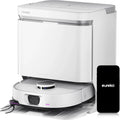 EUREKA Robot Aspirateur Laveur. Serpillière et Brosse latérale Extensible – blanc