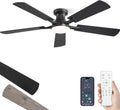 ZMISHIBO Ventilateur de Plafond avec Lumière 132 cm – 20 W, gris/noir