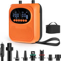 Pompe Électrique 20 PSI pour Sup - Pompe Intelligente Rechargeable avec Connecteur 12V – 400 L/min / 100 L/min, orange/noir/gris