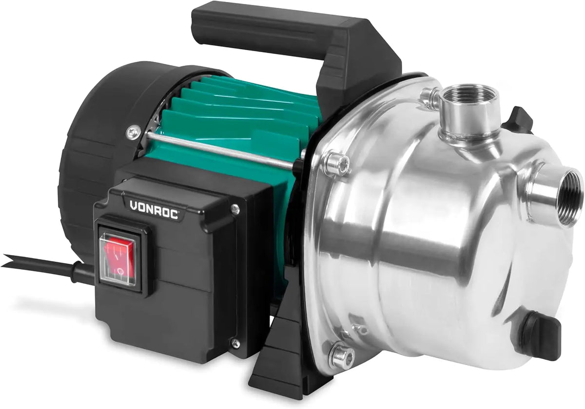VONROC Pompe à Eau d'Arrosage 1000W – 3500 l/h, argenté