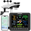 Sainlogic Station météo radio avec pluviomètre et anémomètre – gris/noir