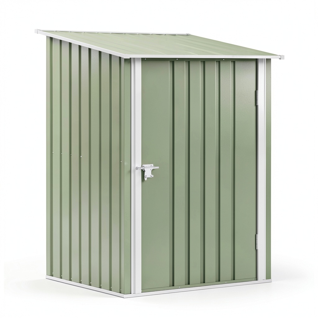 Abri de jardin, avec portes, en acier, 100 x 104 x 160 cm, coloris vert, pour le jardin