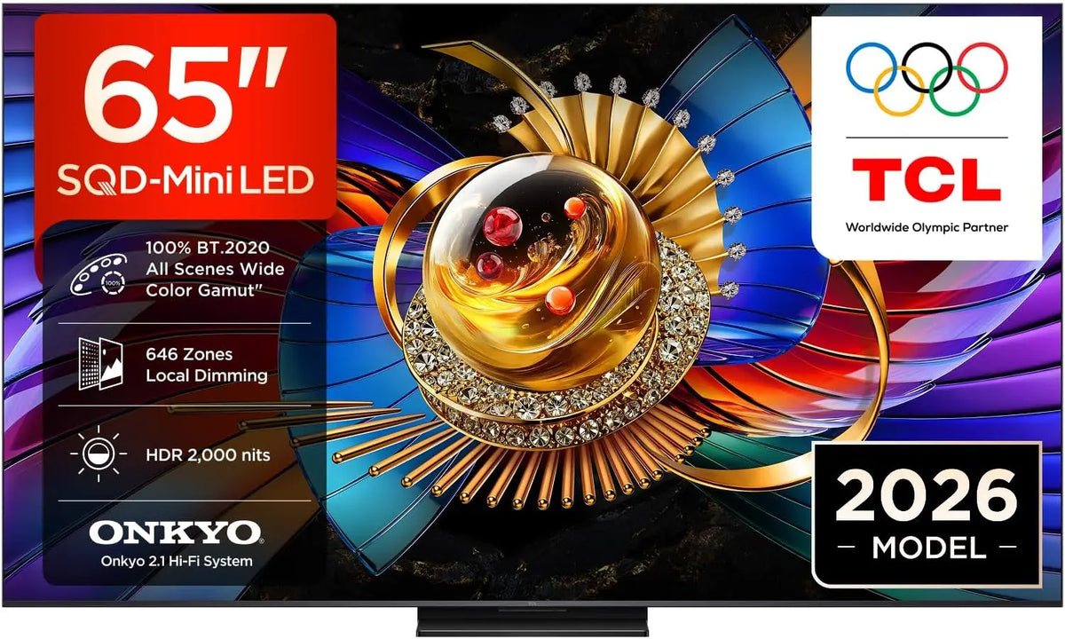 TCL 65Q7D Pro 65' SQD-Mini LED téléviseur – 144 Hz, noir