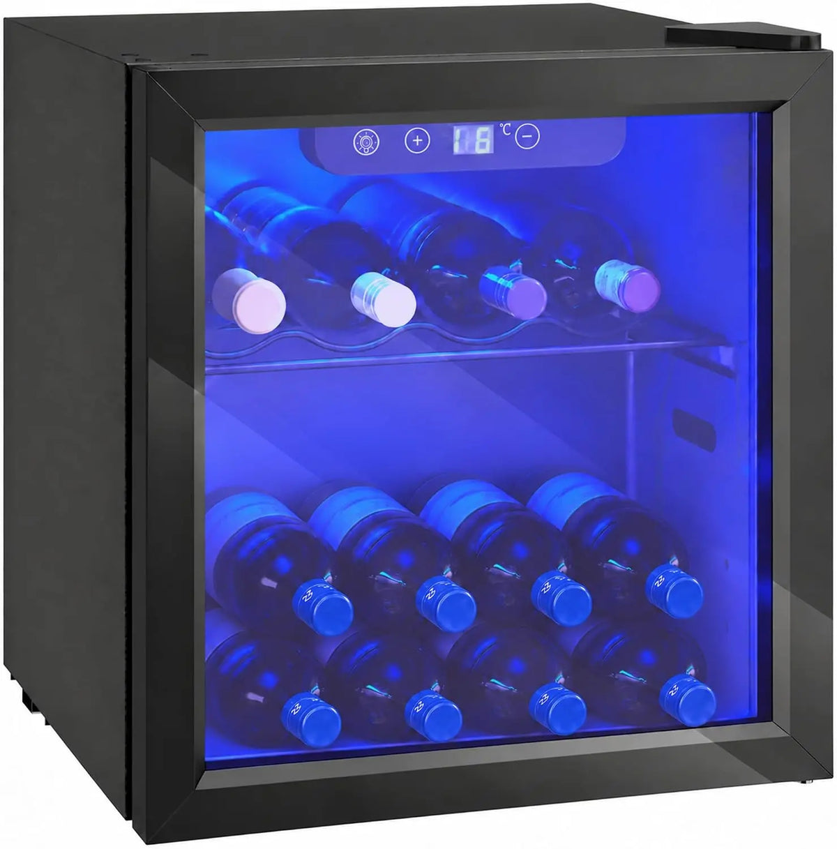 HOMCOM Cave à Vin 12 Bouteilles 36L Température Réglable 4-16 °C Noir – 105 kWh