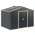 Abri de jardin, en acier, coloris gris, 277 x 195 x 192 cm, pour le jardin
