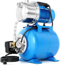 FOTING Groupe de surpression INOX : Alimentation en eau maison & jardin avec manomètre 1100 W – 600 l/h, argenté