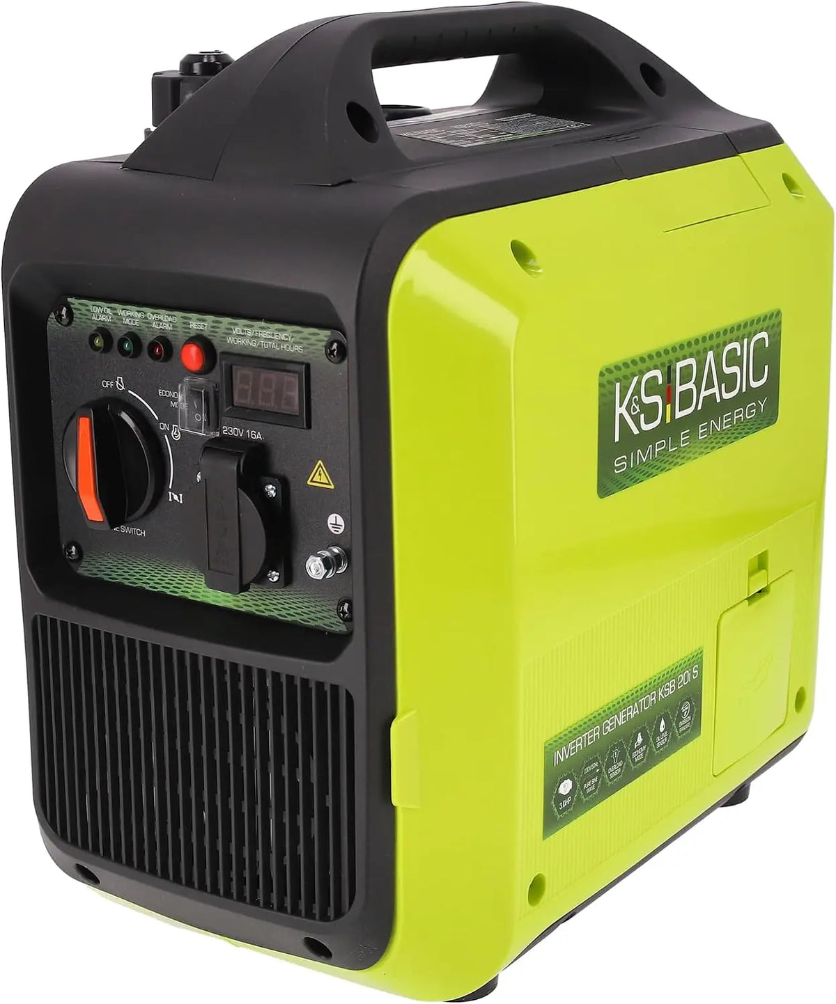 K&S BASIC 20i S Générateur inverter 2000 W essence groupe électrogène – jaune/gris/noir