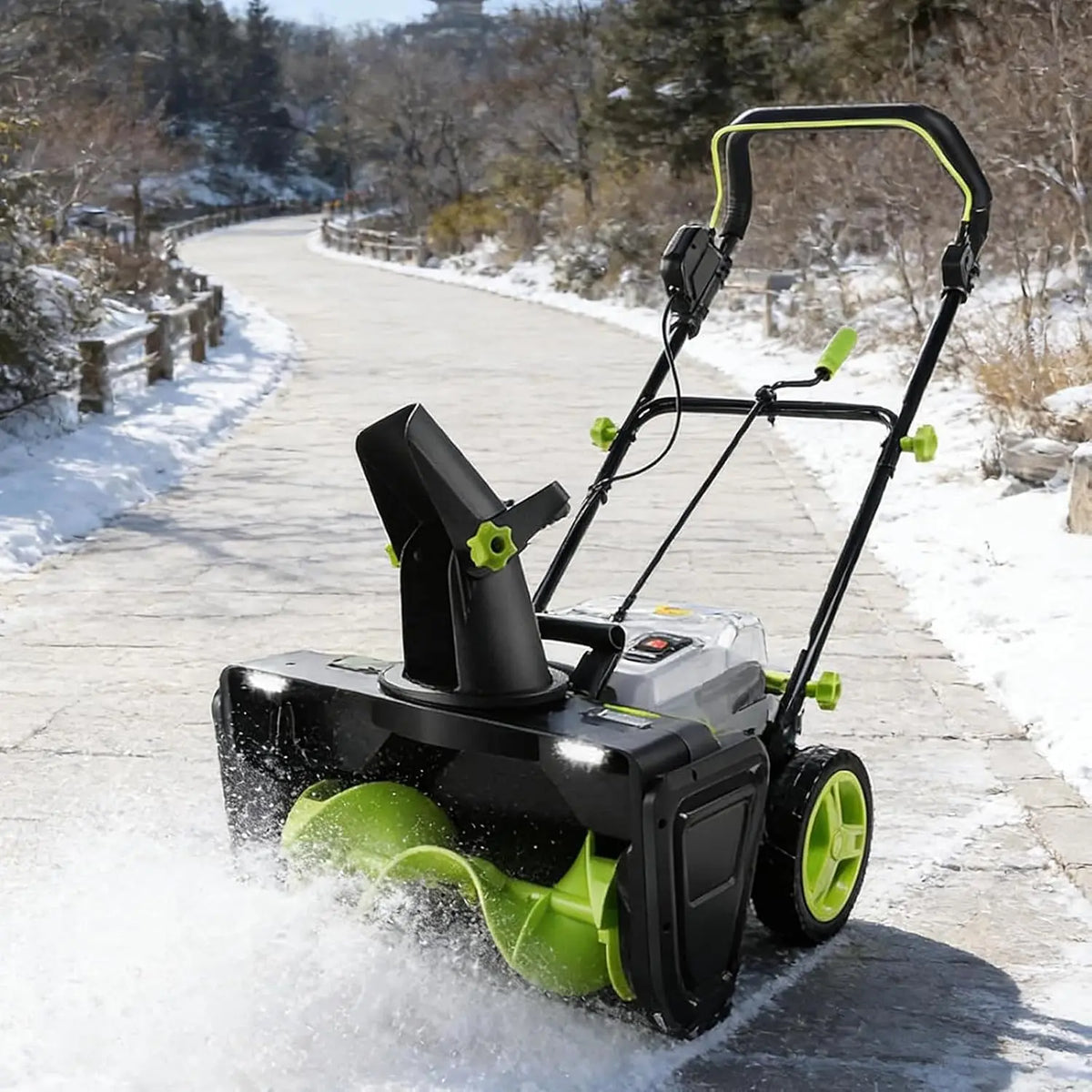 Souffleuse à Neige Sans Fil 40V déneigeuse – 3500 W, 4,0 Ah, gris/noir
