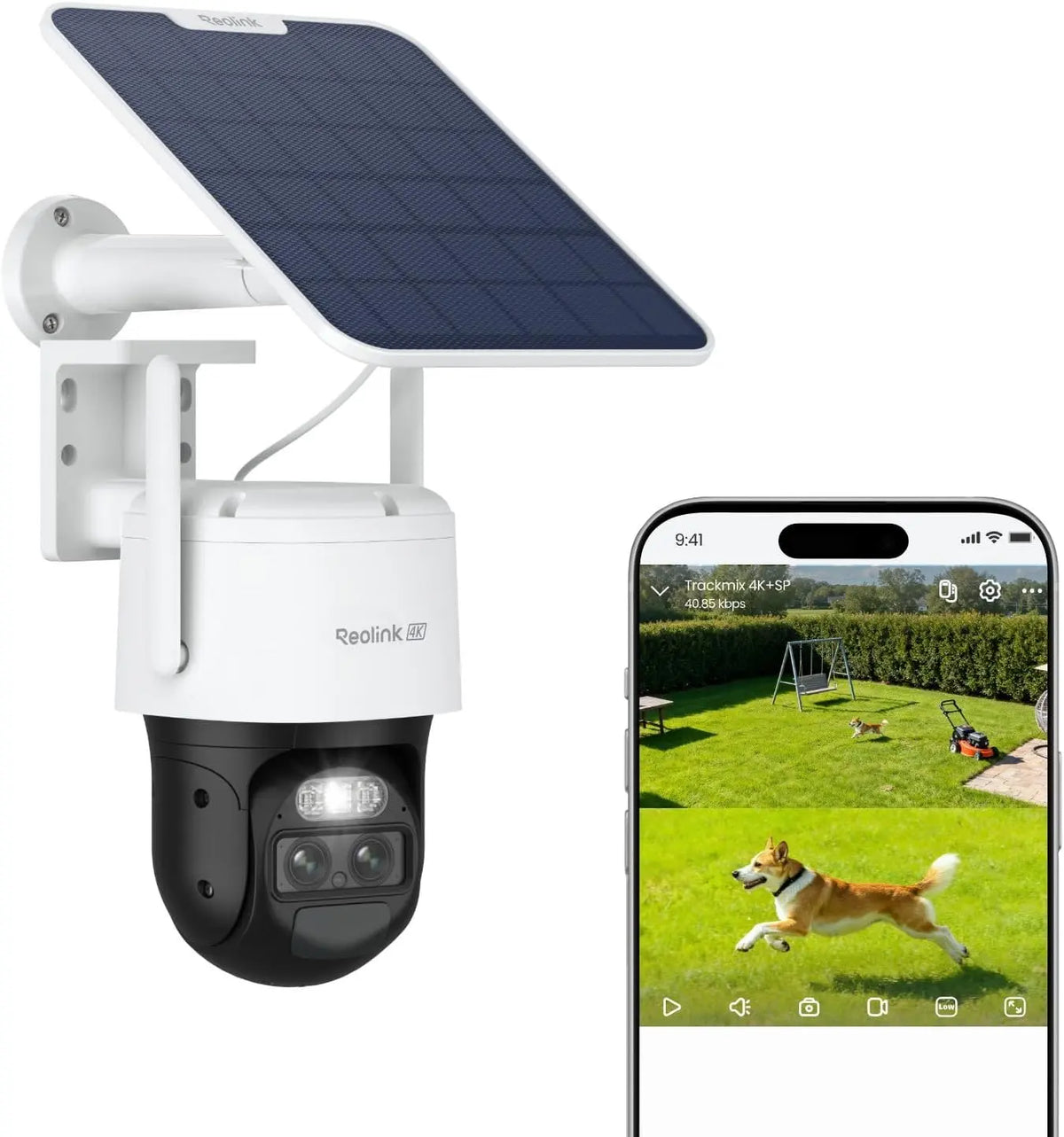 Reolink 4K PTZ Camera Exterieur sans Fil caméra – 512 Go, gris/bleu/vert