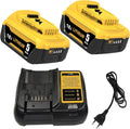 Dewalt 2pcs 5000mAh Remplacement pour Dewalt 18V Batterie et DCB107 Chargeur – 90 Wh, 60 HZ, noir/jaune/gris