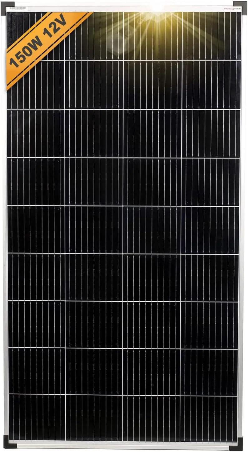 Enjoy solar Panneau Solaire Monocristallin 150W 12V – noir/gris