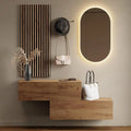 Planetmöbel Placard de couloir - 2 x 100 cm - Chêne doré - Panneau mural de 50 cm - Chêne doré/anthracite – gris anthracite