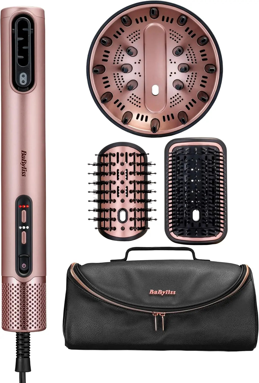 BaByliss Air Wand Sèche‑cheveux avec Diffuseur – AS6556E, rose