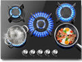 SNDOAS Plaque de Cuisson Gaz 5 Feux – 10400 W, 70 x 51 x 10 cm, 50 Hz, noir