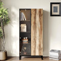 Vitrine avec 8 éclairages LED Vitrine en Verre avec 2 Porte pour Collection – gris/beige