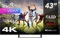 Smart Tech téléviseur QLED 4K UHD 43' 109 cm 43QV02V Vidaa téléviseur - 3xHDMI - 2xUSB - Dolby Audio – noir