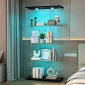Vitrine en Verre avec LED 164x80.5x36.5cm – 164 x80,5 x36,5 cm, noir