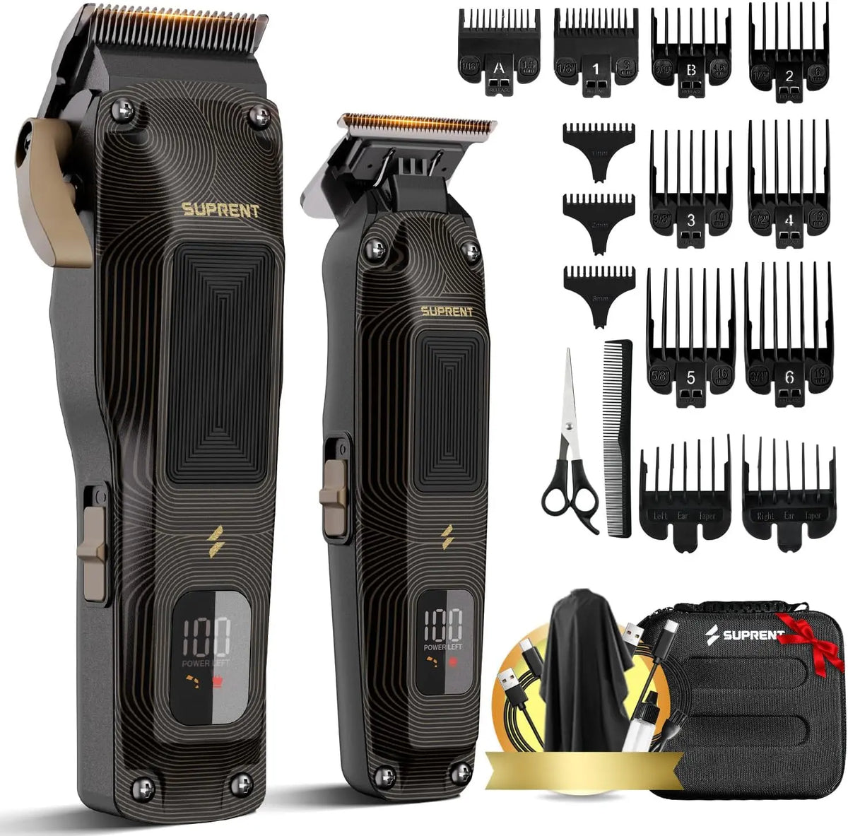 SUPRENT Tondeuse à Cheveux Professionnelle Homme – sans fil, gris/noir