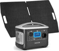 VEVOR Station Électrique portable 600 W Générateur Solaire portable Panneau Solaire 100 W Batterie – 600 W / 100 W, gris/noir