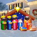 Danxilu 244cm Decoration Noel Exterieur Gonflable Crèche avec LEDs Lumineux – bleu/gris
