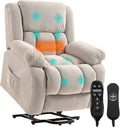 HOMCOM – Fauteuil Releveur Électrique Chauffage Massage par Vibration Beige